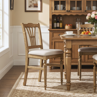 Sunvega Caramel Finish Ladder Back Counter Stool with Upholstered Seat