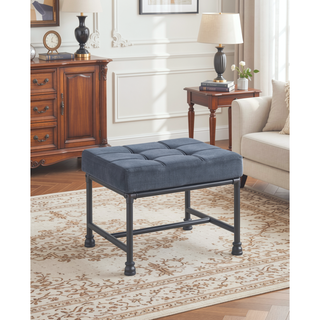 Sunvega Brantley Gray Velvet Upholstered Bench with Memory Foam Cushion
