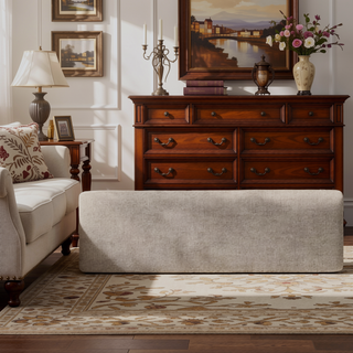 Sunvega Traditional Upholstered Dining Bench with Turned Legs in Charcoal Gray