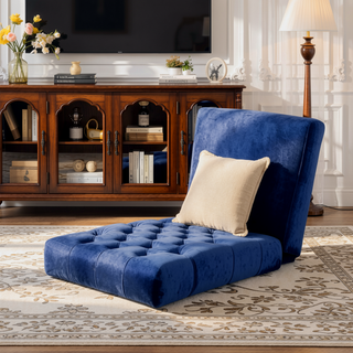 Sunvega Birch Wood Tufted High Back Dining Chairs Set of Two with Foam Filled Seat