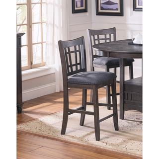 Sunvega Round Counter Height Dining Table with Leaf and Open Storage Base