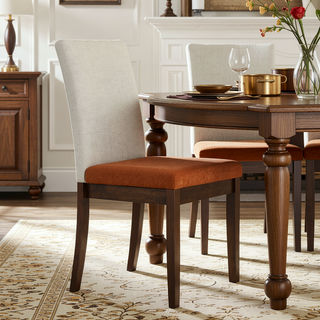 Sunvega Modern Channel-back Parsons Dining Chair Set of 2 in Light Taupe