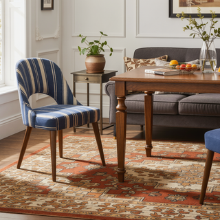 Sunvega Nola Textured Tan Upholstered Dining Chairs with Dark Brown Wood Legs Set of 2