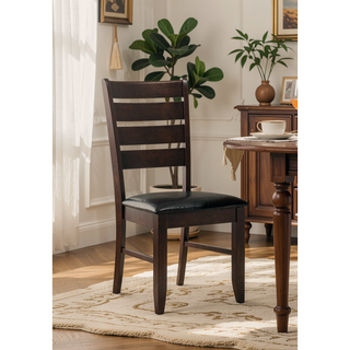 Sunvega Padded Seat Side Chairs with Ladder Back Design and Chunky Straight Legs
