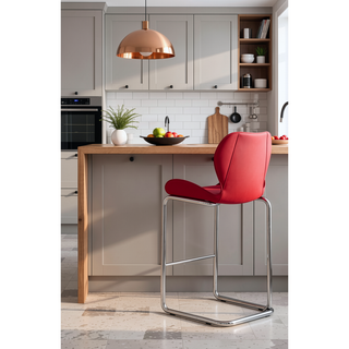 Sunvega 4-Piece White Bar Stool Set with Bucket Seats and Metal Footrest