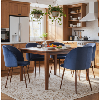 Sunvega Fran Contemporary Dining Chairs with Velvet Upholstery and Metal Legs Set of 2