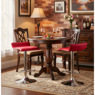 Sunvega Contemporary Chrome Air Lift Adjustable Swivel Stools with White Seat