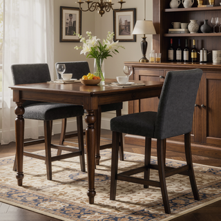 Sunvega Modern Upholstered Boucle Counter Stools with Padded Seat Set of 2