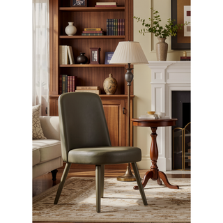 Sunvega Gray Synthetic Leather and Oak Finish Side Chair Set of 2