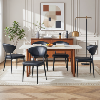 Sunvega Ergonomic Dining Chair with Curved Backrest for Comfortable Minimalist Design