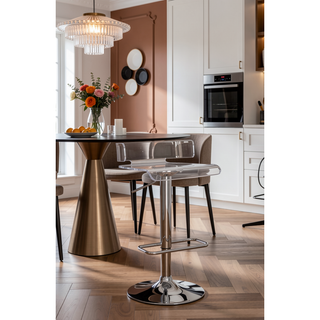 Sunvega Adjustable Swivel Stool with Low Backrest and Acrylic Seat