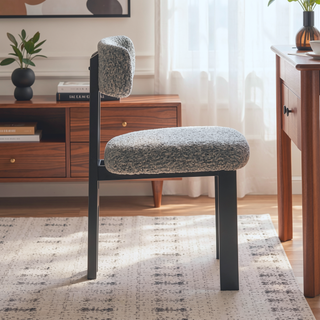 Sunvega Upholstered Armless Dining Chairs with Metal Legs and Polyester Blend Fabric