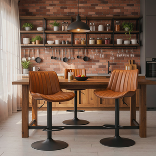 Sunvega Adjustable Swivel Bar Stools Set of 2 with Back Support PU Leather
