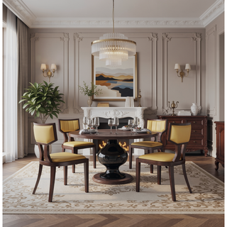 Sunvega Traditional Dining Room Chair Set of 2 in Camel Faux Leather