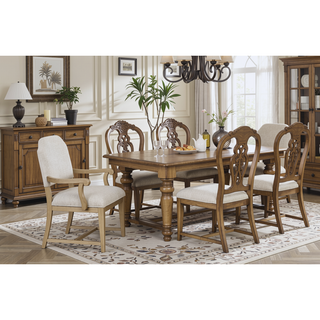 Sunvega Cashew Finish Upholstered Chair with Polyester Fabric and Web Seating