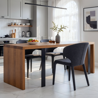Sunvega Mid-Century Modern Dining Chairs Set of 2 with Faux Leather Upholstery