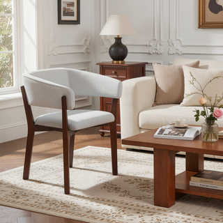 Sunvega Modern Dining Armchair with Sculptural Frame and Ergonomic Backrest