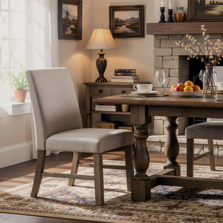 Sunvega Rustic Grey Solid Wood Round Dining Table with Open Shelf Storage