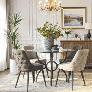 Sunvega Light Grey Curved Back Side Chair Set with Cushioned Seat and Tapered Legs