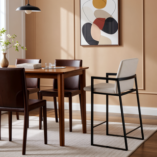 Sunvega Fuji Contemporary High Back Counter Stool with Padded Seat and Backrest