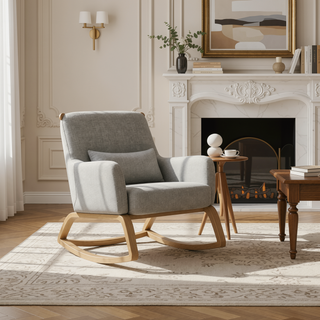 Sunvega Farmhouse Style Dining Chairs Set of 2 with Upholstered Seating and Ladder Back