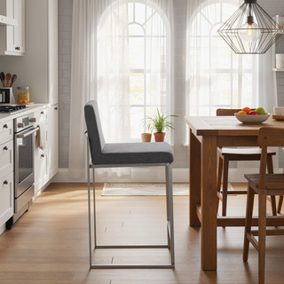 Sunvega Fuji Contemporary High Back Counter Stool with Padded Seat and Backrest