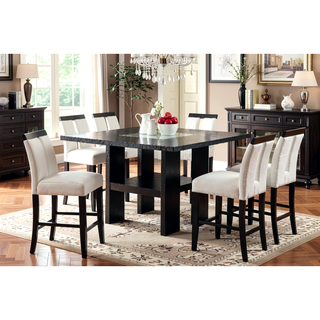 Sunvega Set of 2 Black and White Leatherette Padded Side Chairs with Slit Back