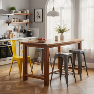 Sunvega High Gloss Yellow Metal Dining Chairs Set of 2 with 18 Inch Seat Height