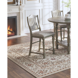 Sunvega Light Grey Acacia Veneer Round Dining Table with Open Shelf