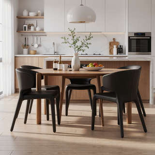 Sunvega Mid-Century Modern Dining Chairs Set of 2 with Faux Leather Upholstery