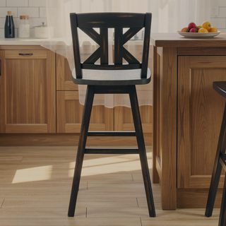 Sunvega Solid Rubberwood Counter Height Dining Table with Distressed Gray Finish