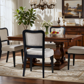 Sunvega 42 Inch Round Dining Table with Oak Veneer Top and Iron Base for Small Spaces