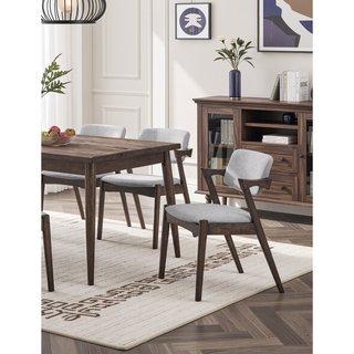 Sunvega Mid-Century Modern Dining Chairs Set of 2 with Plush Fabric Upholstered Cushion