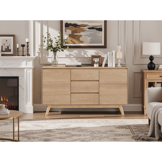 Sunvega Gorge Fabric and Oak Finish Side Chair with Padded Back and Seat Cushions