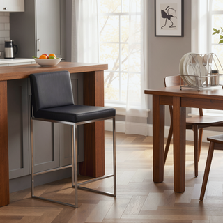 Sunvega Fuji Contemporary High Back Counter Stool with Padded Seat and Backrest