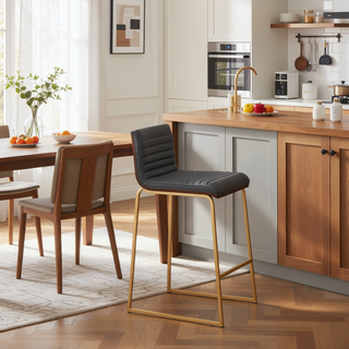 Sunvega Mason Mara Contemporary Fixed-Height Counter Stool with Tufted Upholstered Seat