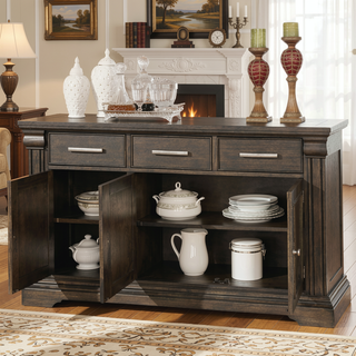 Sunvega Transitional Espresso Frame Side Chairs with Padded Seat Back and Nailhead Trim