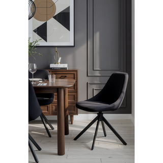 Sunvega Modern PU Leather Swivel Dining Chairs Set of 2 with Auto-Return and High Back