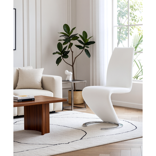 Sunvega Z-Shape Dining Chair with Padded Seating and PU Finish Kit of 2