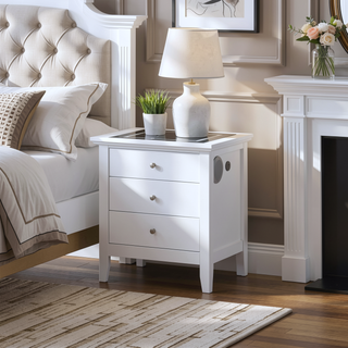 Sunvega Fully Assembled Nightstand with USB Charging and Two Integrated Speakers