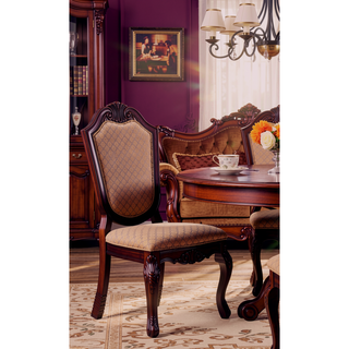 Sunvega Counter Height Fabric Upholstered Armless Chair with Wooden Queen Anne Legs