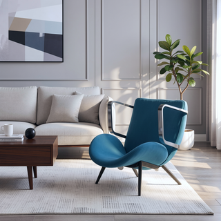 Sunvega Modern Leatherette and Velvet Upholstered Dining Armchair for Dining Room