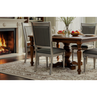 Sunvega Traditional Tufted Upholstered Dining Chairs Set of 2 with Silver Finish