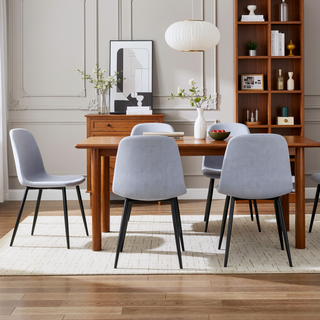 Sunvega Modern Medieval Style Dining Chairs with Velvet Cushions and Golden Metal Legs
