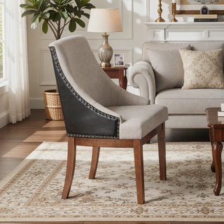 Sunvega Traditional Luxury Upholstered Chairs with Sloped Arms and Nailhead Trim