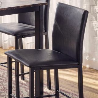 Sunvega Casual Counter Height Metal Frame Dining Chairs with Faux Leather Upholstery