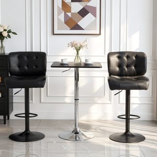 Sunvega Adjustable Swivel Bar Stools Set of 2 with Thick Padded Cushion