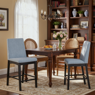 Sunvega Modern Gray Contemporary Style Gathering Height Stool Set of 2