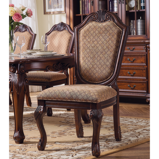 Sunvega Counter Height Fabric Upholstered Armless Chair with Wooden Queen Anne Legs
