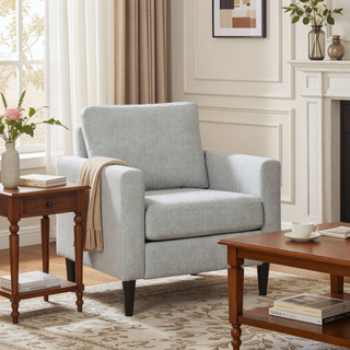 Sunvega Contemporary Fabric Upholstered Arm Chair with Plush Padded Seat and Backrest